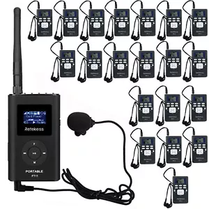 RetekessWireless Tour Guide System Assisted Listening Mic Transmitter 20Receiver - Picture 1 of 18