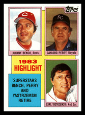 1984 Topps 1983 Highlight Johnny Bench Yastrzemski Perry HOF #6 EX-MINT