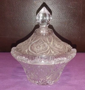 DDR Blei Kristall GLAS Bonboniere Muster geschliffen - DESIGN OSTALGIE VINTAGE - Bild 1 von 3