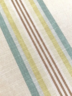 Stripe Home Decor Woven Taffeta Fabric NEW 7 1/2 Yds One Piece Two-sided Drapery - Image 1 of 4