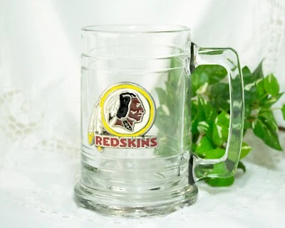 Vintage Redskins Sports Fan Mug With Raised Metal Logo - Image 1 of 4