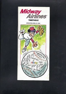 Midway Airlines System Flugplan 4-27-86 737 & DC-9 DUBUQUE IOWA - Bild 1 von 3