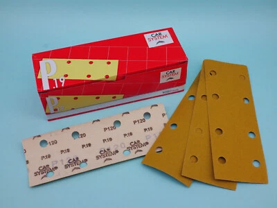 CARSYTEM Schleifpapier Streifen, 70x198mm, 8 Loch, Klett, P 60 bis P400, Carsystem P.19