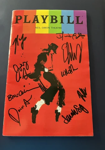 MJ THE MUSICAL - MICHAEL JACKSON Hand Signed Autograph CAST BROAWAY PLAYBILL Cover