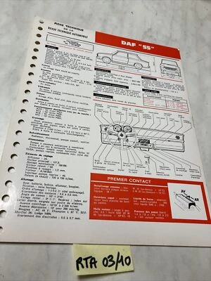 Scheda Tecnica Automobile DAF 55 Edizione 1972 RTA DAF55 - Immagine 1 di 2