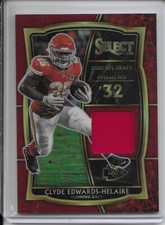 CLYDE EDWARDS-HELAIRE 2021 SELECT RED PRIZM  ROOKIE JERSEY CARD #DS-CEH CHIEFS