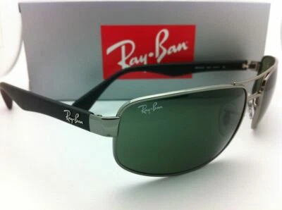 New Ray-Ban Sunglasses RB 3445 004 64-17 Gunmetal and Black Frames Green Lenses - Image 1 of 3