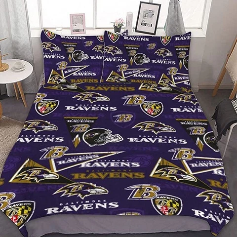 Baltimore Ravens Bedding Set Duvet/Comforter Cover Pillowcase Quilt Cover Gifts Cover