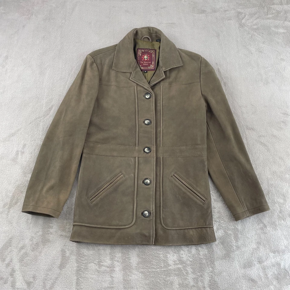 Vintage Territory Ahead Leather Jacket Coat Men Medium Brown 5 Button Front NWOT - Image 1 of 4