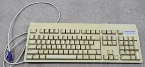 PACKARD BELL Model FDA-105IA White/Yellowed Mechanical PS/2 Keyboard Vintage! - Picture 1 of 9