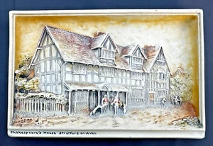 OSBORNE IVOREX Plaque - Shakespeare's House Stratford on Avon Antique 9.25” x 6" - Picture 1 of 5