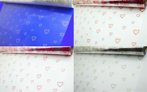 5m, 10m, 20m, 50m, 100. Valentine Frosted Hearts Florist Cellophane Gift Wrap - Picture 1 of 26