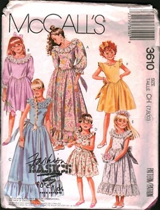 3610 Vintage McCalls SEWING Pattern 1980s Girls Princess Dress Easter Flower OOP - Picture 1 of 2
