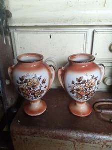 Pair Rockingham Pottery Flower Pots - Picture 1 of 3