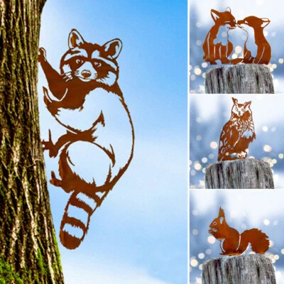 Garden Patio Decor Corten Steel Metal Animal Ornament Gift for Outdoor Lawn Yard - Image 1 of 4