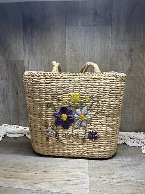 Bolso de Mano Xhilaration Cáscara de Maíz Forrado de Lavanda Púrpura Claro Amarillo Flores Foto 1 de 4