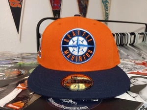 Seattle Mariners New Era Hat Club 59Fifty Custom Fitted Hat Side Patch 7 3/8 - Picture 1 of 8