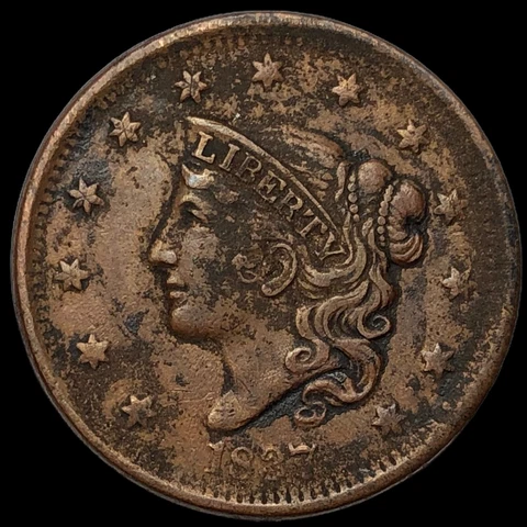 1837 Coronet Head Large Cent   J0492 Cover