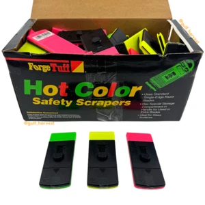 Vintage Etui von (70) ForgeTuff heiße Farbe Neon Kunststoff Sicherheitsschaber mit Rasierklinge - Bild 1 von 13
