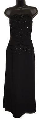 Vestido Jade Couture By Jasmine para mujer talla 14 sin tirantes lentejuelas negro encaje ¡VER LEER! Foto 1 de 4