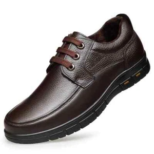 Zapatos informales de cuero genuino suaves con cordones mocasines ligeros zapatos planos para hombre - Imagen 1 de 8