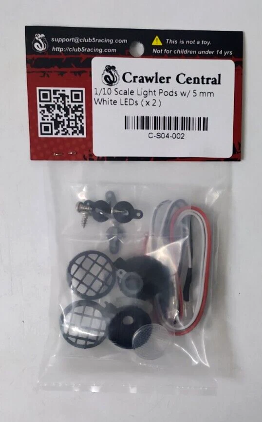 CLUB 5 RACING RICAMBI AUTO RC 1:10 FANALE CON LEDS BIANCHI 5mm 2 PZ    C-S04-002 - Immagine 1 di 1