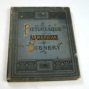Antique 1883 Picturesque American Scenery Book 25 Engraving Bartlett Brown Moran - Picture 1 of 12