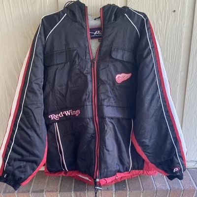 Vintage Pro Player NHL DETROIT RED WINGS Coat Jacket Mens Size Large, Fits XXL - Image 1 of 4
