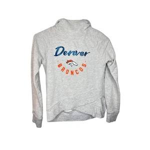 NFL Apparel Denver Broncos Girls Hoodie Sz 14 Large Gray Lightweight - Picture 1 of 6