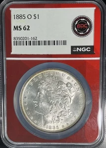 1885-O Morgan Silver Dollar- Reverse Toned-NGC MS62- EDC Core - Picture 1 of 5