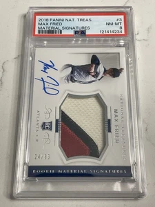 2018 Panini National Treasures RPA 90/99 Max Fried Rookie Patch Auto RC PSA 8 - Bild 1 von 3