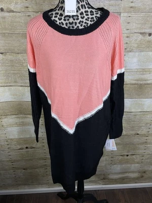 Vestido suéter feminino Lularoe Lauren multicolorido gola redonda tamanho médio novo com etiquetas - Imagem 1 de 4