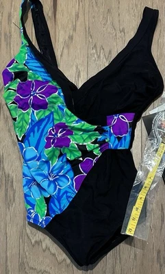 Nuevo con etiquetas Traje de baño Carol Wior talla 8 multicolor de una pieza Traje ajustado moldeador Hecho en EE. UU. Foto 1 de 4