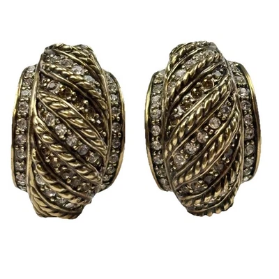 Heidi Daus Crystal Half Hoop Earrings Clip On - Image 1 of 4