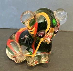Kunstglas Bär Figuri verwirbelte Farben - Bild 1 von 8