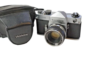 Yashica J-5 35mm SLR, chrome + 5cm f2 Yashinon M42 screw mount lens & ER case - Picture 1 of 7