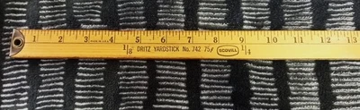 Dritz Yardstick 742 VINTAGE Scovill Madera Metal Tapa Extremos 36" Hecho en EE. UU. Foto 1 de 4