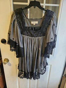 American Glamour Badgley Michka 1x Plus Size Gothic Flowy Bat Wings Lace - Picture 1 of 7