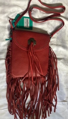MONTANA WEST BURGANDY  FRINGE  CROSS BODY BAG SHOULDER PURSE HANDBAG, NWT - Image 1 of 4