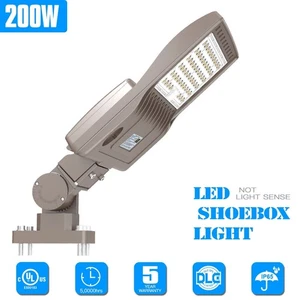 200W LED Parking Lot Light 28,000LM Commercial Shoebox Street Area Lighting DLC - Picture 1 of 11