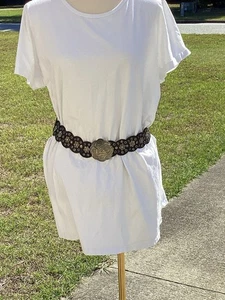 Vintage Damen Western Gürtel Medaillons silberfarbene Schnalle & Detail 38” - Bild 1 von 6