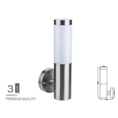 Applique Lampada da Parete Attacco E27 Acciaio Inossidabile Stile Candela IP44 P - Immagine 1 di 4