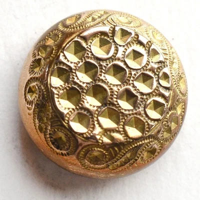 Antique Gold Gilt Button Chased Top & Sides R & W. R EXTRA RICH 13/16” - Image 1 of 4