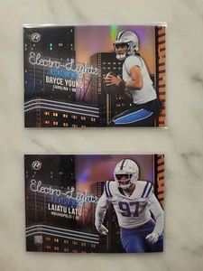2024 Topps Resurgence SSP Electro-Lights Lot Bryce Young & Laiatu Latu RC - Picture 1 of 2