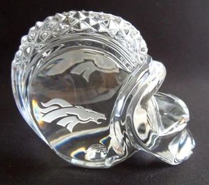 Waterford DENVER BRONCOS HELMET Crystal Glass * 4 by 3 Inch* FREE SHIPPING* - Picture 1 of 7