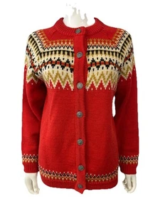 Cardigan vintage anni 90 Dale Of Norway scandinavo invernale loggia folk artigianale M/L - Foto 1 di 11