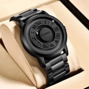 LIGE Orologio Uomo Quarzo Impermeabile Scorrimento Perline Magne Sport Orologio Da Polso Boxato - Foto 1 di 19