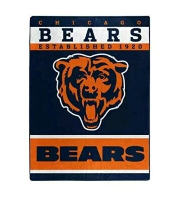 Manta de felpa Chicago Bears cálida Royal Raschel, 60X80 nueva Foto 1 de 4