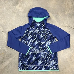 Nike Therma Dri Fit Hoodie Girls Pullover High Neck Digital Camo Blue Sz XL - Picture 1 of 9