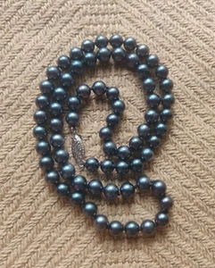14K FIC dark pearl necklace 18" - Picture 1 of 3